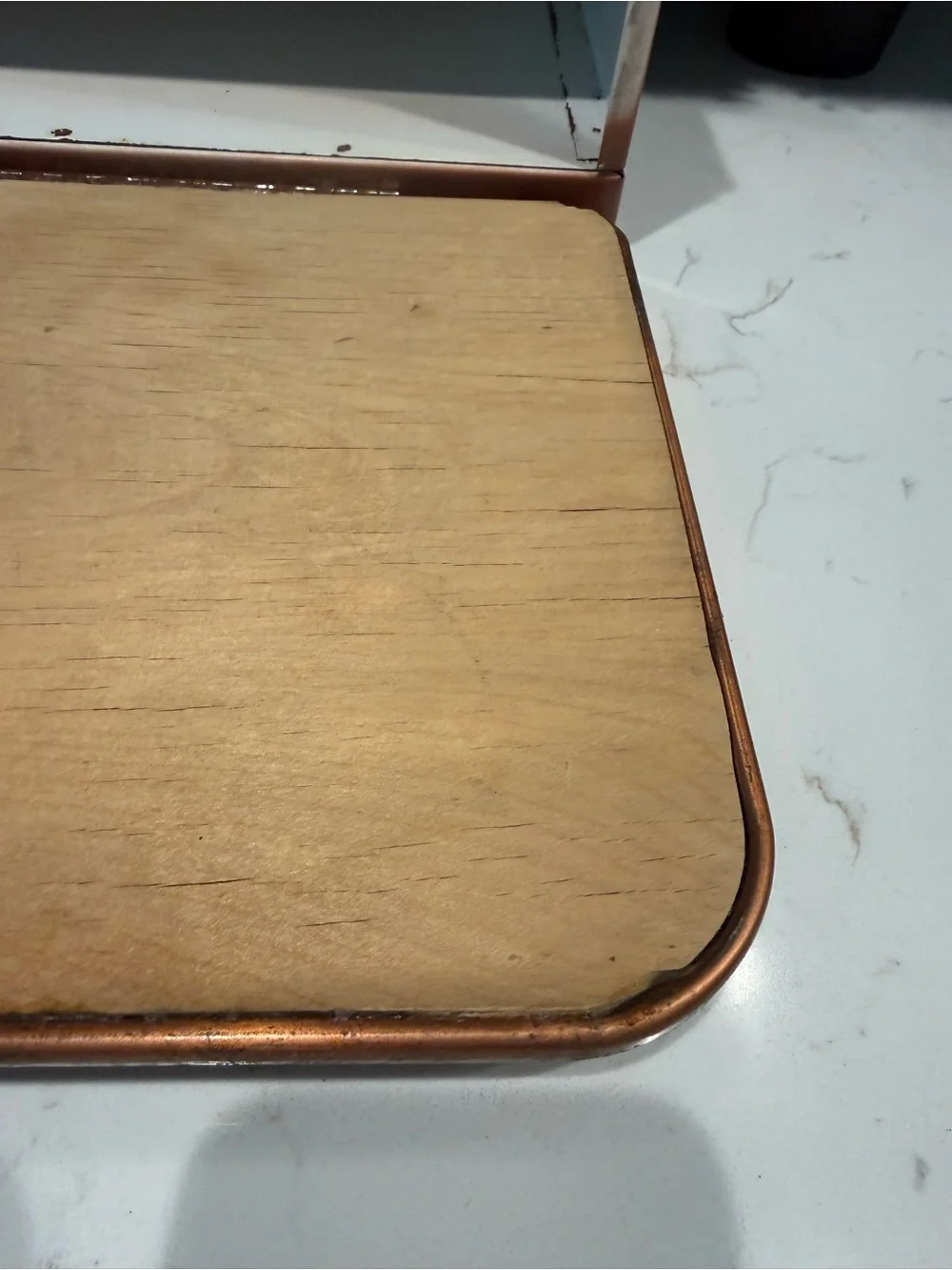 Vintage Copper Metal Bread Copper Tone Metal Bread Box with Front Drop-Down Door
